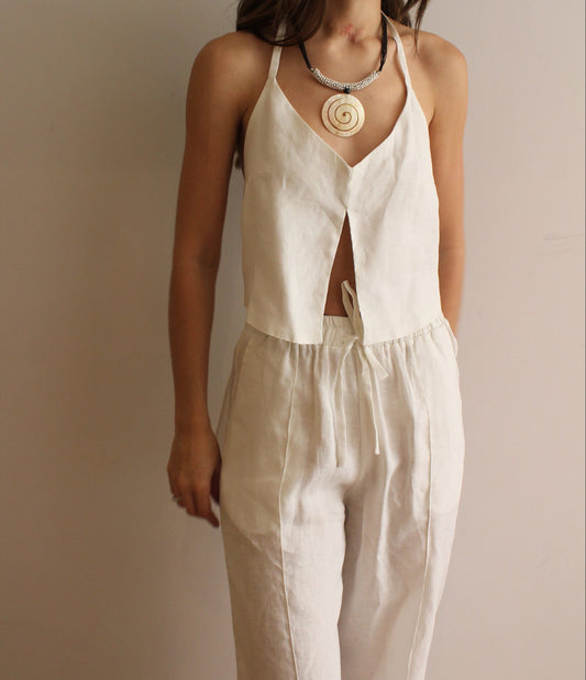 RAFFIA WHITE TOP